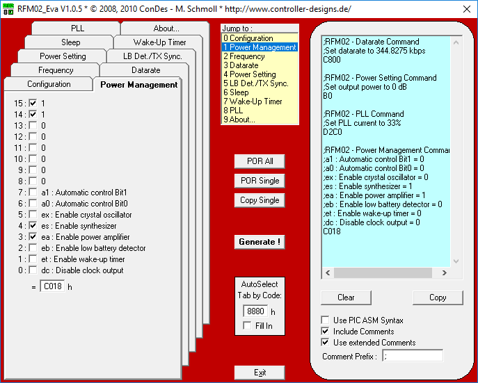 RFM02_Eva Command Code Generator Screenshot 2